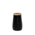 Vase Sneaky en terre cuite noire et raphia 22 cm