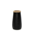 Vase Sneaky en terre cuite noire et raphia 26 cm