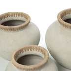 Vase Styly en terre cuite écrue et raphia 25 cm, vue 8