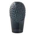 Vase verre gris ardoise relief bulles sphériques saillie Ø14 H25 cm vue de face