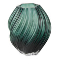 Vase verre soufflé bouche vert sapin côtes torsadées spirale Ø19 H23 cm vue de face
