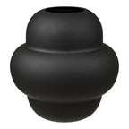 Vase verre soufflé bouche noir mat triple sphère Ø21x20 cm fond blanc
