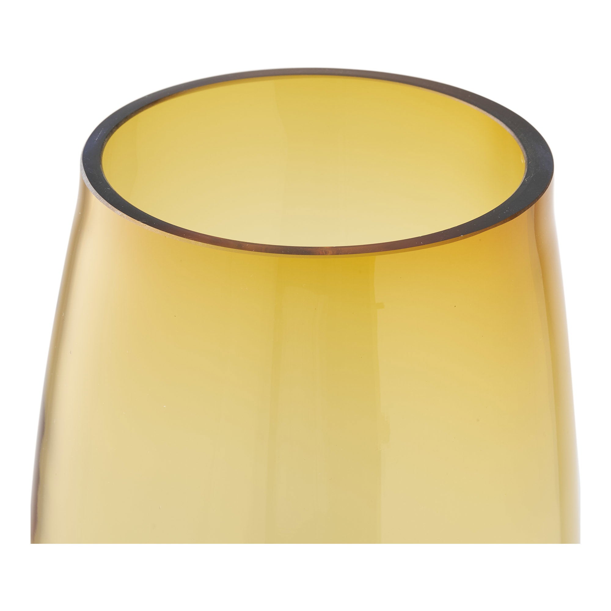 Vase verre soufflé orange doré vue de face