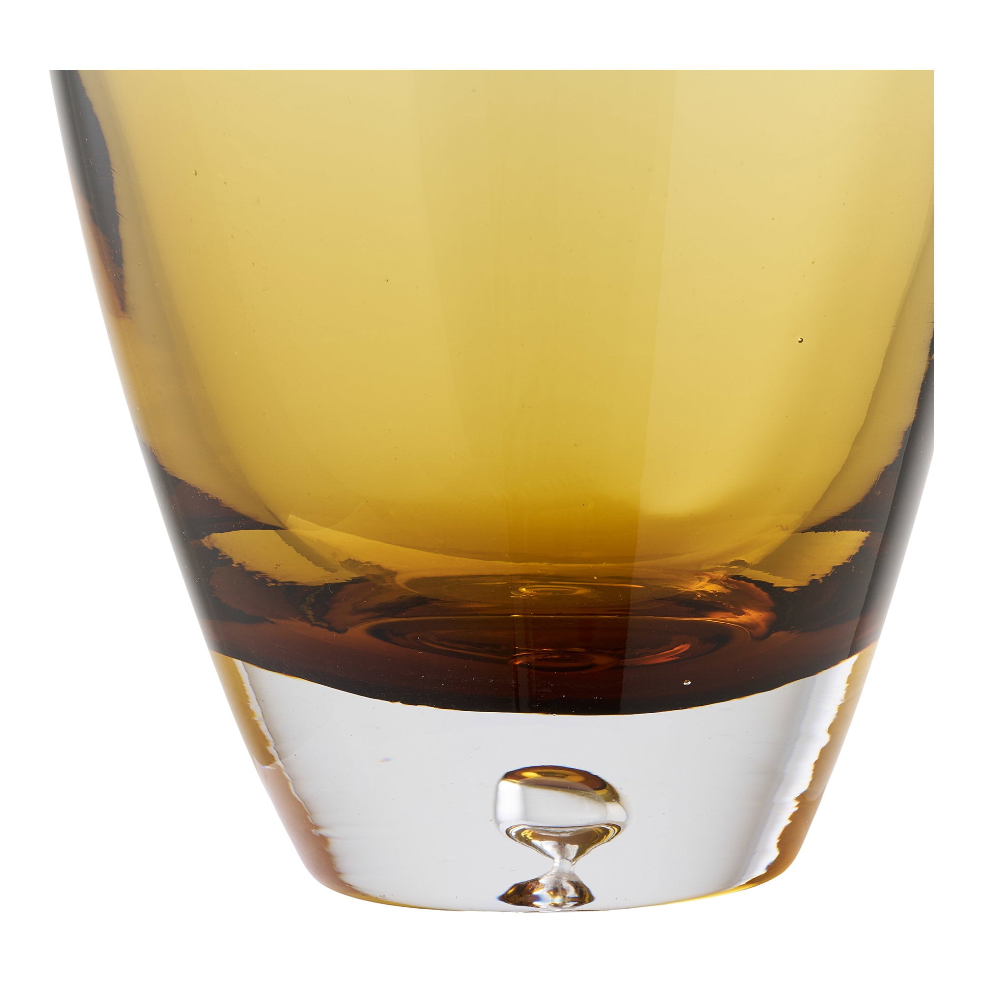 Vase verre soufflé orange doré vue de détail