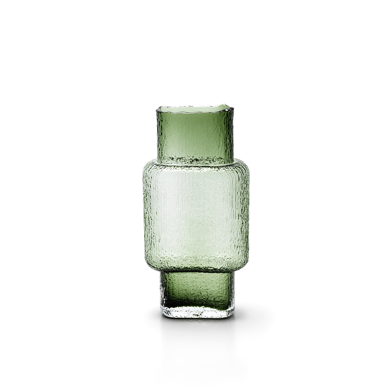 Vase Vintage Vert en verre recyclé texturé 34 cm