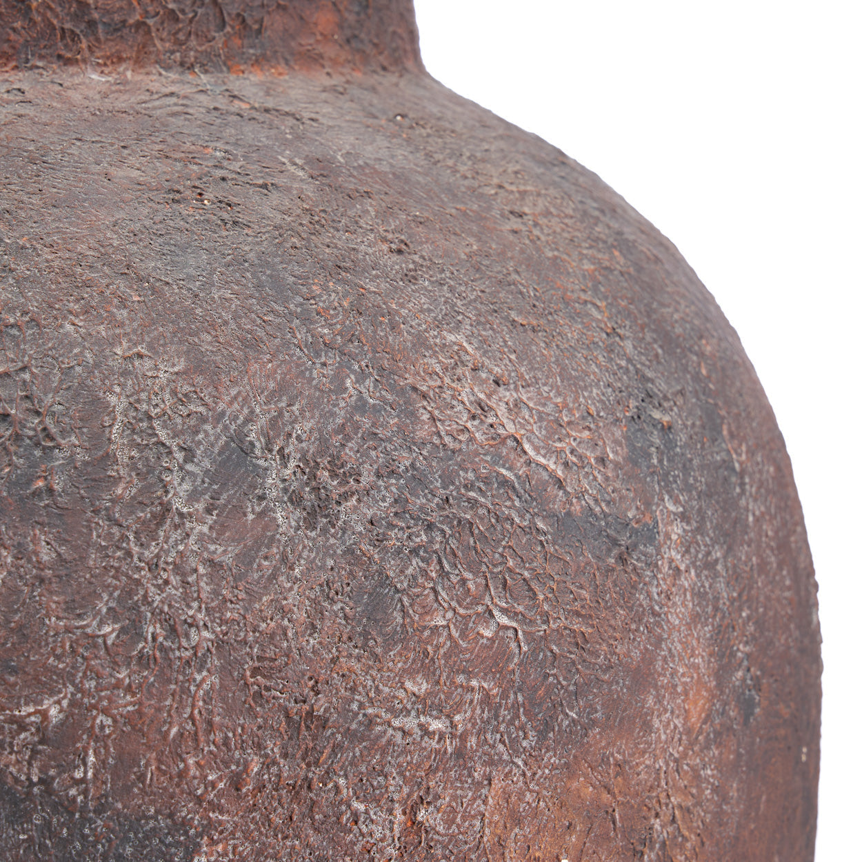 Vase Volcanic en terre cuite patinée brune 70 cm, vue 8