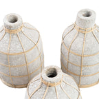 Vase Whoopy en terre cuite écrue et rotin 23 cm, vue 5