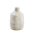 Vase Whoopy en terre cuite écrue et rotin 23 cm