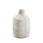 Vase Whoopy en terre cuite écrue et rotin 23 cm