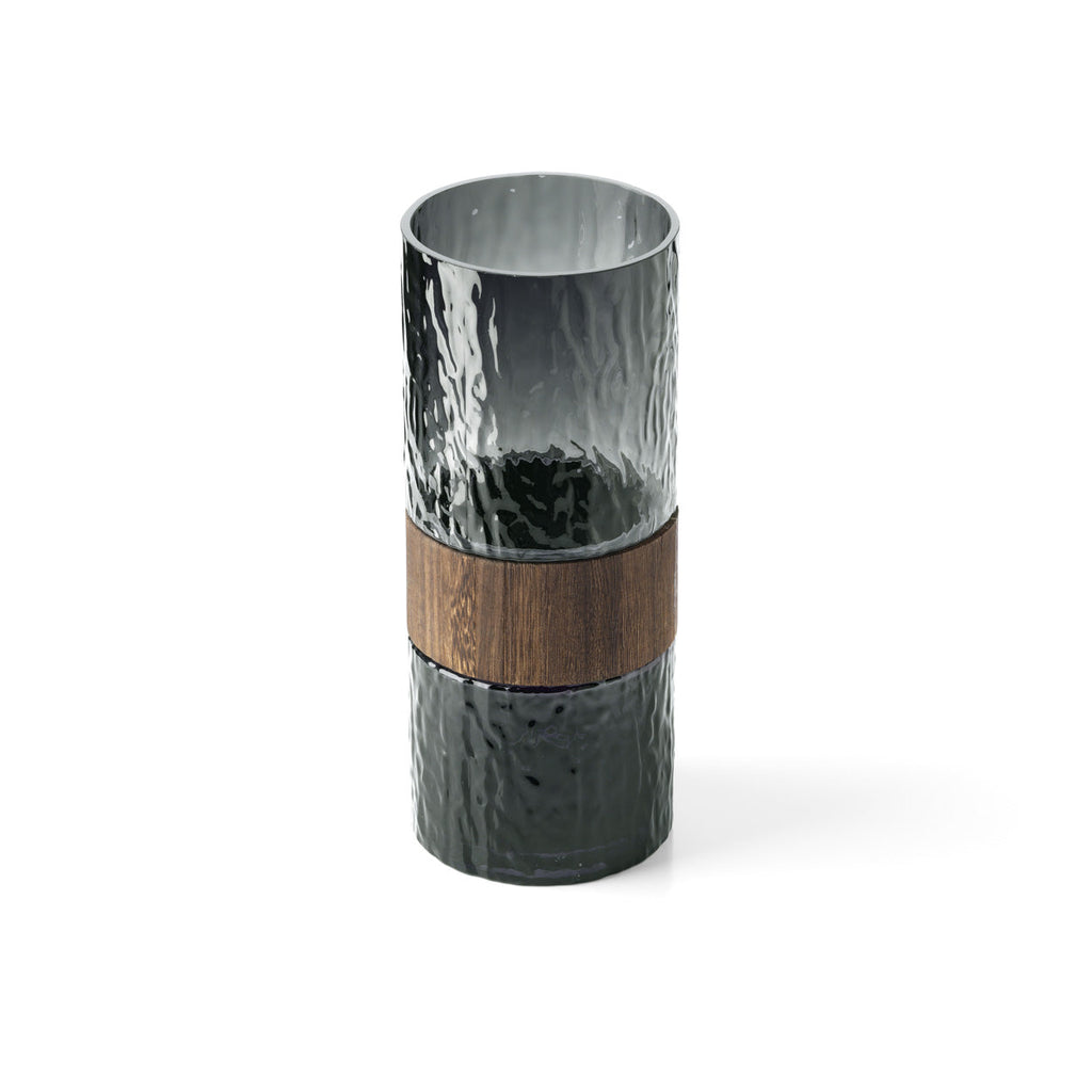 Vase Wood You Be Mine en verre et bois 29 cm en situation