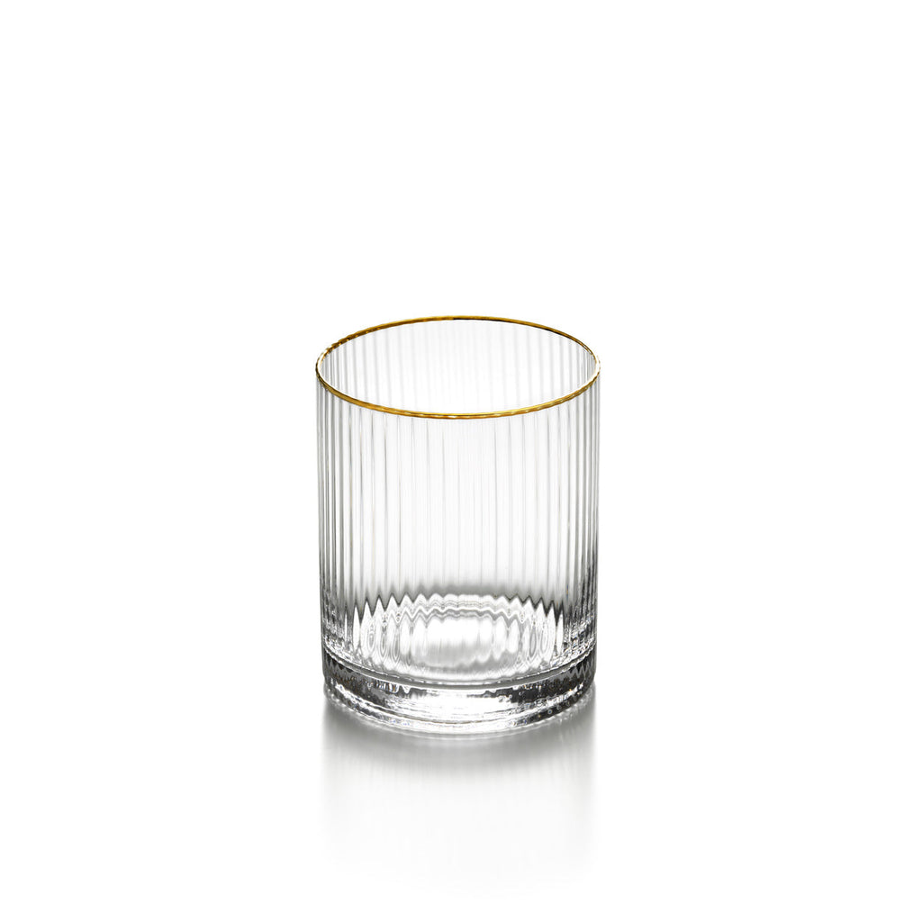 Verre bas cannelé à liseré doré 10 cm, vue 3