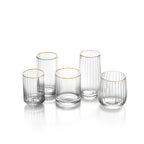 Verre bas cannelé à liseré doré 10 cm, vue 4