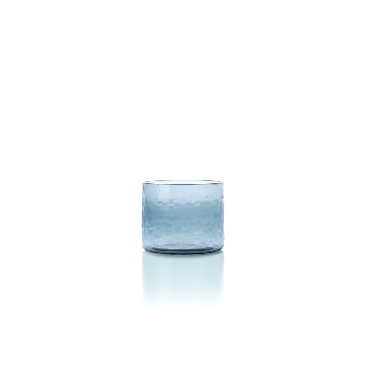 Verre bas martelé en verre bleu