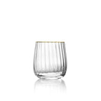 Verre à eau côtelé à liseré doré 10 cm