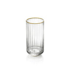 Verre highball cannelé à liseré doré 14 cm en situation
