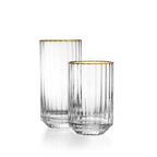 Verre highball cannelé à liseré doré 14 cm, vue 3