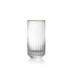 Verre highball cannelé à liseré doré 14 cm