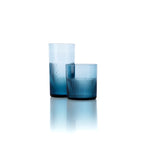 Verre highball cannelé en verre bleu, vue 3