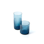 Verre highball cannelé en verre bleu, vue 4