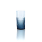 Verre highball cannelé en verre bleu