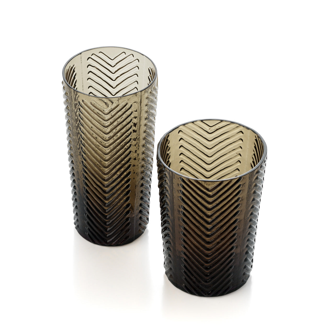 Verre highball à chevrons en verre fumé, vue 4