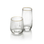 Verre highball côtelé à liseré doré 15 cm, vue 4