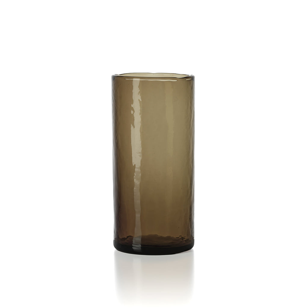 Verre highball lisse en verre brun fumé 16 cm