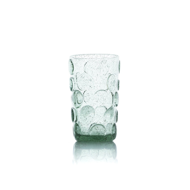 Dimensions Verre highball à pastilles en verre bullé vert d'eau