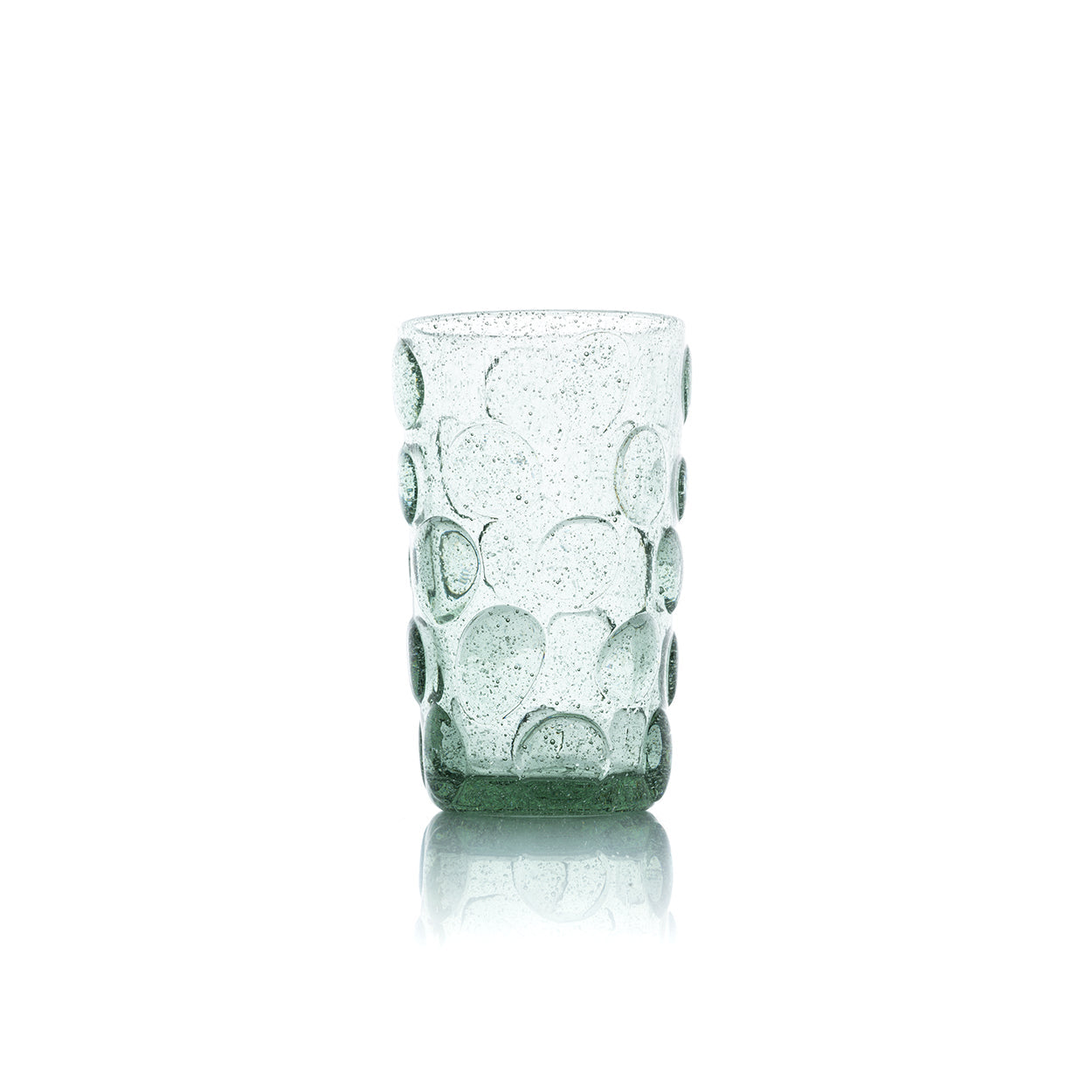 Verre highball à pastilles en verre bullé vert d'eau