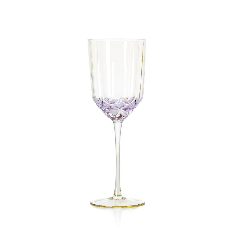 Dimensions Verre à vin côtelé irisé