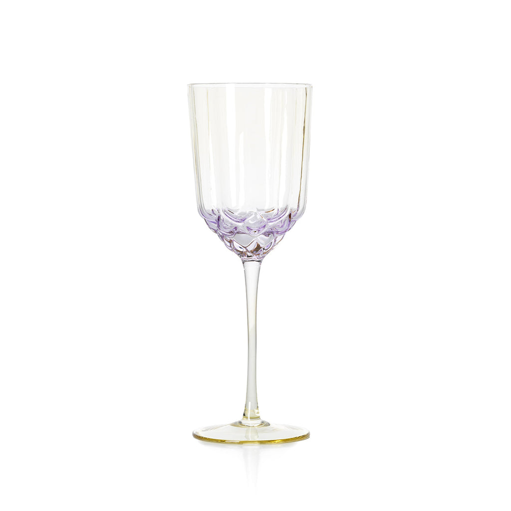 Verre à vin côtelé irisé