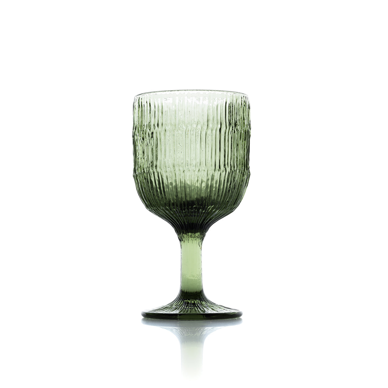 Verre à vin à pied en verre vert mousse 16 cm