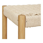 Angle du banc Ember avec tressage en corde de papier et montant rond en bambou
