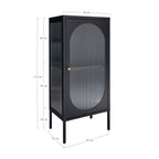 Vitrine Adelaide acier noir dimensions 50x35x110 cm schéma cotation