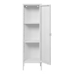 Vitrine colonne Brisbane blanc porte ouverte 3 étagères réglables intérieur