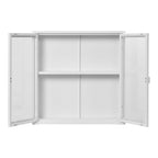 Vitrine murale Brisbane blanc portes ouvertes 2 étagères réglables intérieur