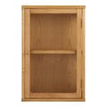 Vitrine murale Zamora chêne naturel porte verre trempé 40x60 cm vue de face