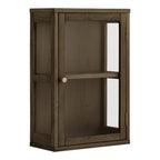 Vitrine Zamora bois foncé porte vitrée 60 cm vue de face