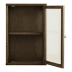 Vitrine Zamora bois foncé porte vitrée 60 cm vue de détail