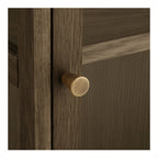 Vitrine Zamora bois foncé porte vitrée 60 cm vue de détail