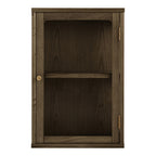 Vitrine Zamora bois foncé porte vitrée 60 cm