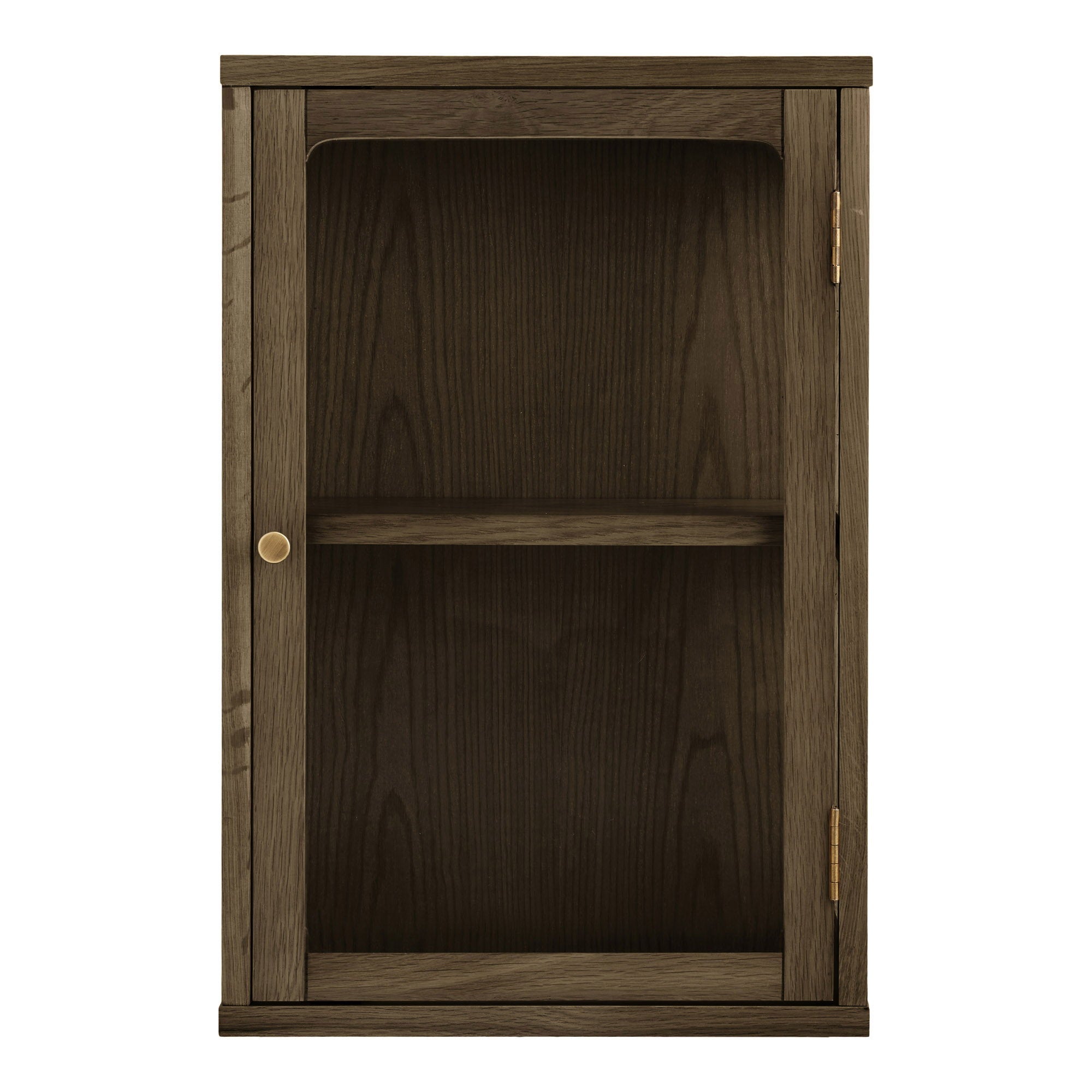 Vitrine Zamora bois foncé porte vitrée 60 cm